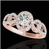 1.38 CTW H-SI/I Certified Diamond Solitaire Halo Ring 10K Rose Gold - REF-174K5W - 33919