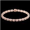 Image 2 : 23 CTW Morgaite Eternity Designer Inspired Tennis Bracelet 14K Rose Gold - REF-232X8T - 23392