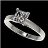 1 CTW Certified VS/SI Quality Princess Diamond Engagement Ring 10K White Gold - REF-297M2H - 32994