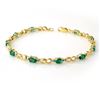 Image 1 : 2.76 CTW Emerald & Diamond Bracelet 10K Yellow Gold - REF-43T6M - 14509