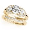 Image 1 : 1.55 CTW Certified VS/SI Diamond 3 Stone 2Pc Wedding Set 14K Yellow Gold - REF-398W4F - 32017