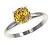 Image 2 : 1.50 CTW Certified Intense Yellow SI Diamond Solitaire Ring 10K White Gold - REF-345W5F - 32930