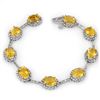 Image 1 : 16.33 CTW Citrine & Diamond Bracelet 14K White Gold - REF-119N6Y - 10914