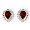 Image 1 : 2.20 CTW Garnet Earrings 10K Yellow Gold - REF-15M3H - 13589