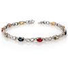 Image 1 : 3.51 CTW Multi-Sapphire & Diamond Bracelet 18K White Gold - REF-65T5M - 11205