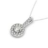 0.85 CTW Certified VS/SI Diamond Solitaire Halo Necklace 14K White Gold - REF-99N3Y - 30028