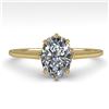 Image 1 : 1.0 CTW VS/SI Oval Diamond Solitaire Engagement Ring 18K Yellow Gold - REF-283W5F - 35749