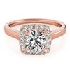 1.37 CTW Certified VS/SI Diamond Solitaire Halo Ring 18K Rose Gold - REF-393X5T - 26282