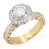 Image 1 : 2.0 CTW Certified VS/SI Diamond Ring 14K 2-Tone Gold - REF-396A8X - 11364