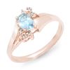 0.52 CTW Blue Topaz & Diamond Ring 10K Rose Gold - REF-14H5A - 12397