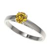 Image 1 : 0.54 CTW Certified Intense Yellow SI Diamond Solitaire Engagement Ring 10K White Gold - REF-63Y8K - 