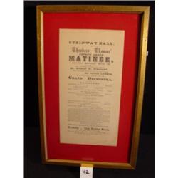 STEINWAY HALL Program - Thomas Matinee