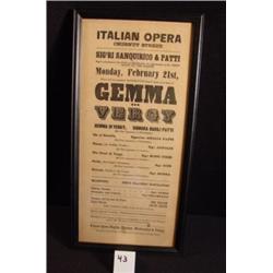 BROADSIDE for Italian Opera - Vergy