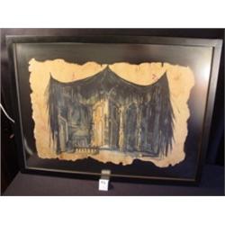 SCENE FROM TOSCA Watercolor/Chalk WILSON