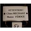 Image 1 : Vin Metal Sign ATTENTION! CHIEN MECHANT