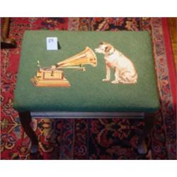 RCA Victor NIPPER Needlepoint Stool