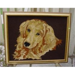 GOLDEN RETRIEVER Needlepoint in Frame