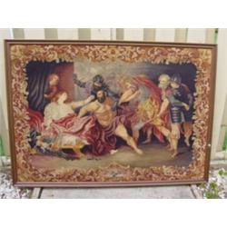 SAMSON & DALILA 19th Century Needlework