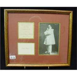 Opera Autograph - ENRICO CARUSO on Card