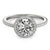 0.9 CTW Certified VS/SI Diamond Solitaire Halo Ring 18K White Gold - REF-132X4T - 26811
