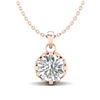 0.85 CTW VS/SI Diamond Solitaire Art Deco Stud Necklace 18K Rose Gold - REF-138K4W - 36840