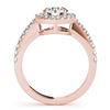 Image 2 : 1.02 CTW Certified VS/SI Diamond Solitaire Halo Ring 18K Rose Gold - REF-208A2X - 26330