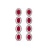 6.47 CTW Ruby & Diamond Halo Earrings 10K White Gold - REF-114X2T - 40505