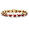 21.69 CTW Ruby & Diamond Halo Bracelet 10K Yellow Gold - REF-315W5F - 41095