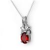 1.0 CTW Garnet & Diamond Necklace 10K White Gold - REF-15T6M - 11431