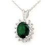1.80 CTW Emerald & Diamond Pendant 18K White Gold - REF-38Y2K - 13580