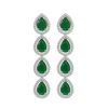 10.2 CTW Emerald & Diamond Halo Earrings 10K White Gold - REF-155N5Y - 41138
