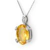10.10 CTW Citrine & Diamond Necklace 18K White Gold - REF-62F4N - 11677