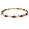 Image 1 : 2.03 CTW Amethyst & Diamond Bracelet 10K Yellow Gold - REF-25T3M - 13013
