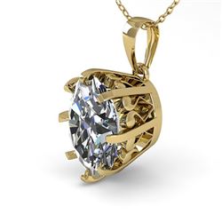 1 CTW VS/SI Oval Diamond Solitaire Necklace 18K Yellow Gold - REF-280A2X - 35716