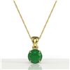 Image 2 : 2 CTW Emerald Designer Inspired Solitaire Necklace 18K Yellow Gold - REF-24Y9K - 22021