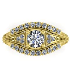 1.50 CTW Solitaire Certified VS/SI Diamond Ring 14K Yellow Gold - REF-232M2H - 38549