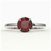 Image 1 : 2 CTW Garnet Designer Inspired Solitaire Engagement Ring 18K White Gold - REF-35K5W - 22223