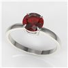 Image 2 : 2 CTW Garnet Designer Inspired Solitaire Engagement Ring 18K White Gold - REF-35K5W - 22223