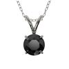 0.50 CTW Fancy Black VS Diamond Solitaire Necklace 10K White Gold - REF-16F5N - 33156