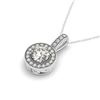 0.5 CTW Certified SI Diamond Solitaire Halo Necklace 14K White Gold - REF-60K2W - 30001