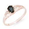 0.52 CTW Blue Sapphire & Diamond Ring 14K Rose Gold - REF-14A9X - 12321
