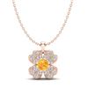 0.27 CTW Citrine & Micro Pave VS/SI Diamond Necklace 14K Rose Gold - REF-21W3F - 20355