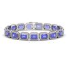 25.36 CTW Tanzanite & Diamond Halo Bracelet 10K White Gold - REF-606F8N - 41387