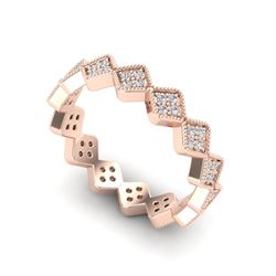 0.42 CTW Eternity Micro Pave VS/SI Diamond Ring Designer 14K Rose Gold - REF-35X3T - 20871