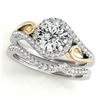 Image 1 : 1.2 CTW Certified VS/SI Diamond 2Pc Set Solitaire Halo 14K White & Yellow Gold - REF-203W8F - 31205