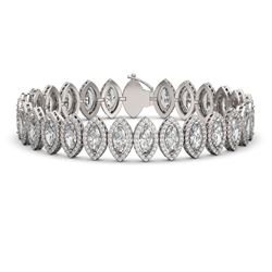 20.25 CTW Marquise Diamond Designer Bracelet 18K White Gold - REF-3736K4W - 42833