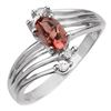 0.65 CTW Pink Tourmaline & Diamond Ring 10K White Gold - REF-22K8W - 10049