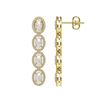 Image 2 : 4.05 CTW Opal & Diamond Halo Earrings 10K Yellow Gold - REF-112A8X - 40519