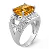Image 2 : 5.0 CTW Citrine & Diamond Ring 14K White Gold - REF-71W8F - 10374