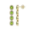 Image 2 : 5.88 CTW Peridot & Diamond Halo Earrings 10K Yellow Gold - REF-112Y5K - 40531